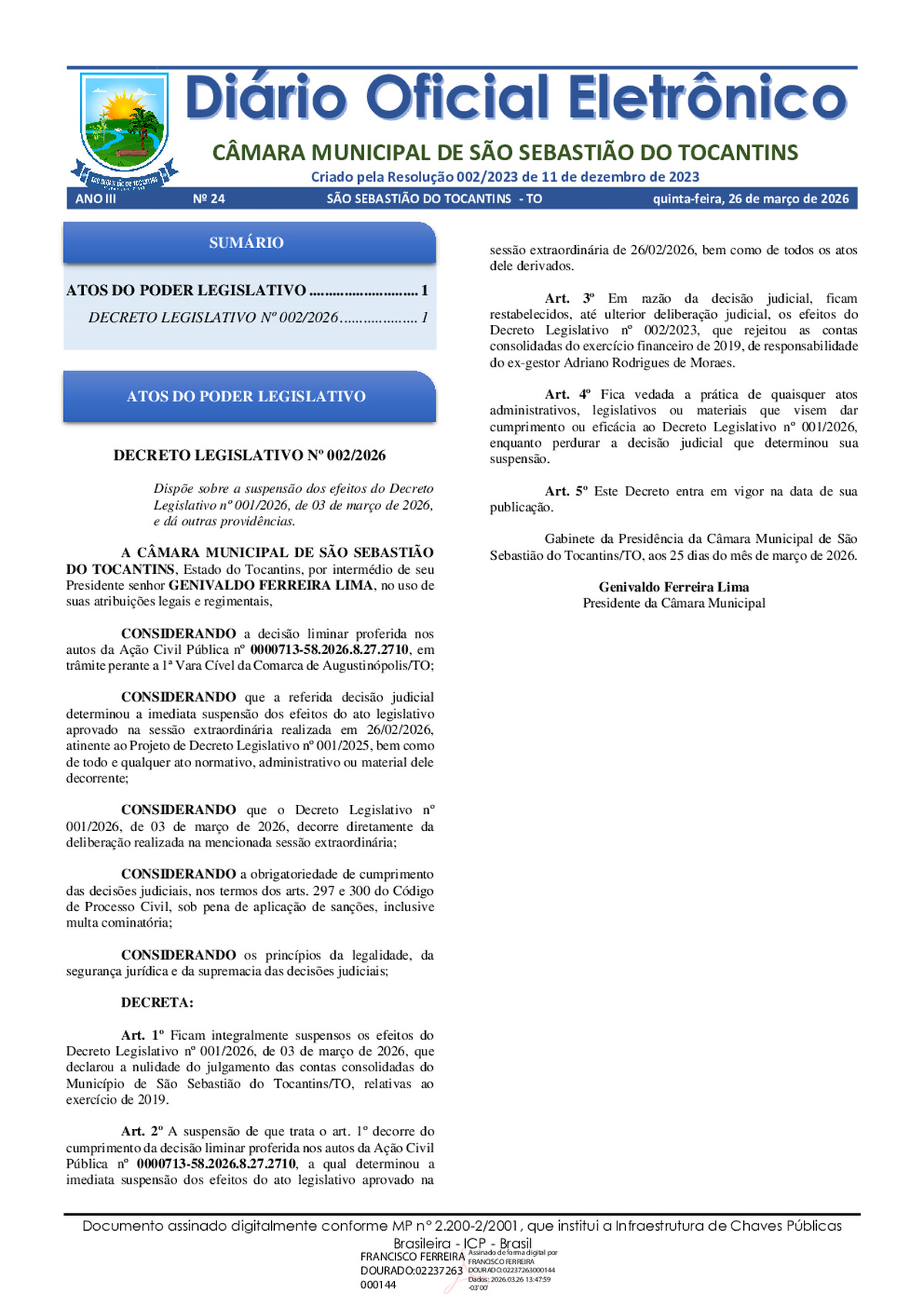 Diário Oficial N° 024