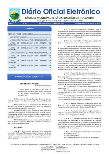 Diário Oficial - Edição 004