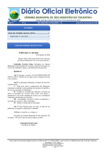 Diário Oficial - Edição 016
